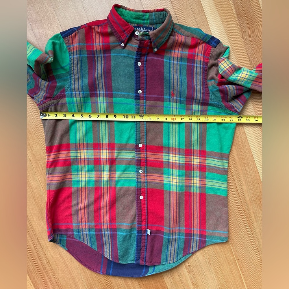 Ralph Lauren Plaid Button Down Shirt Men’s Large 100% Cotton *READ* - Picture 10 of 11